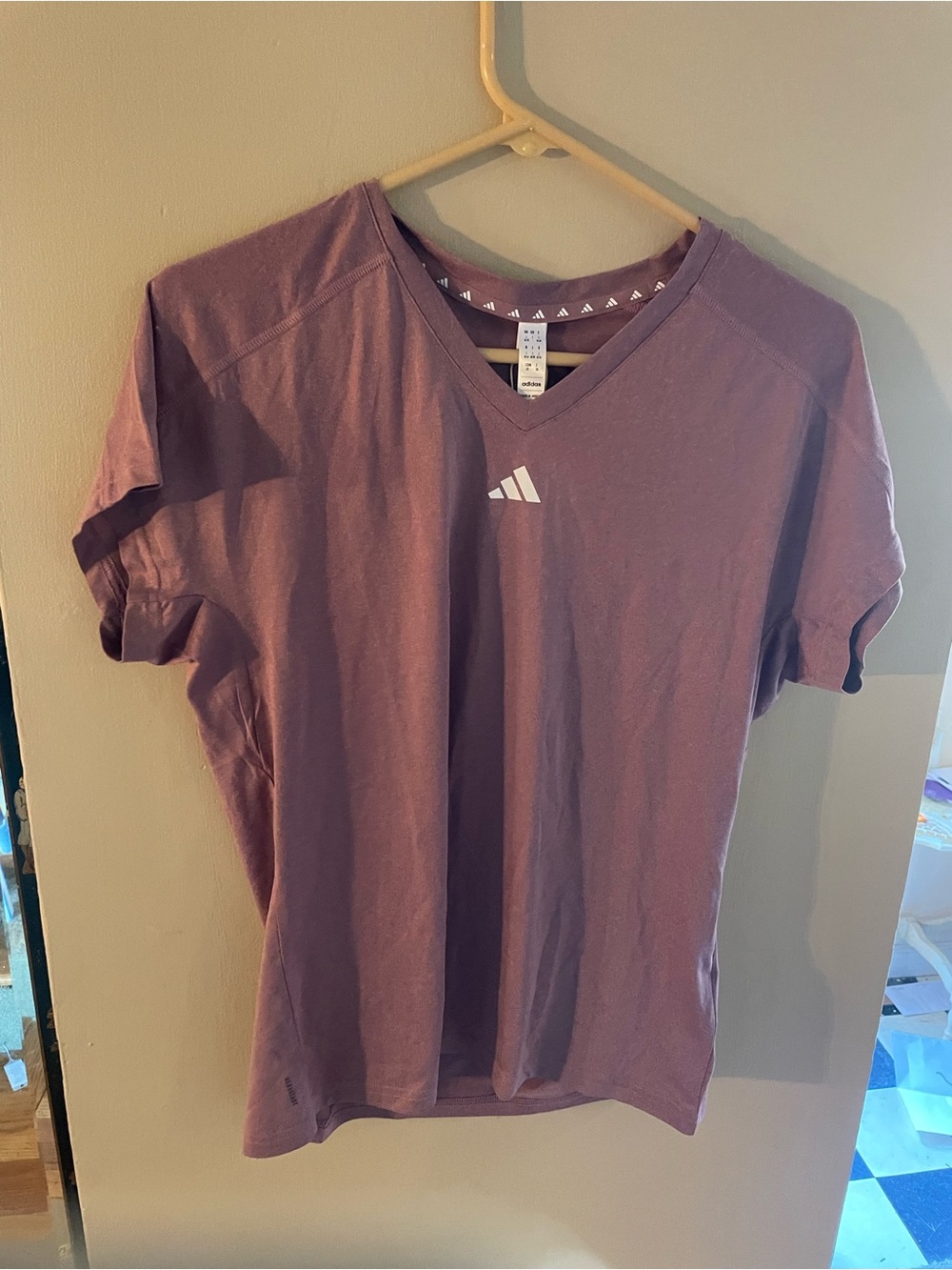 NWT Adidas Mauve V-Neck Performance T-Shirt